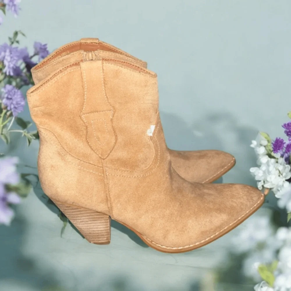 MiiM Tan Faux Suede Ankle Boots Size 6 New